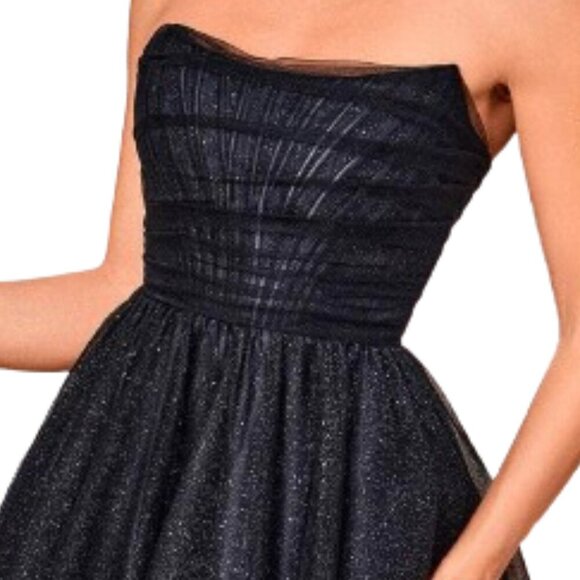 SALE NWT J'Adore Dresses J24073 Sparkle Tulle Homecoming Dress Black Size 4 - Picture 3 of 8